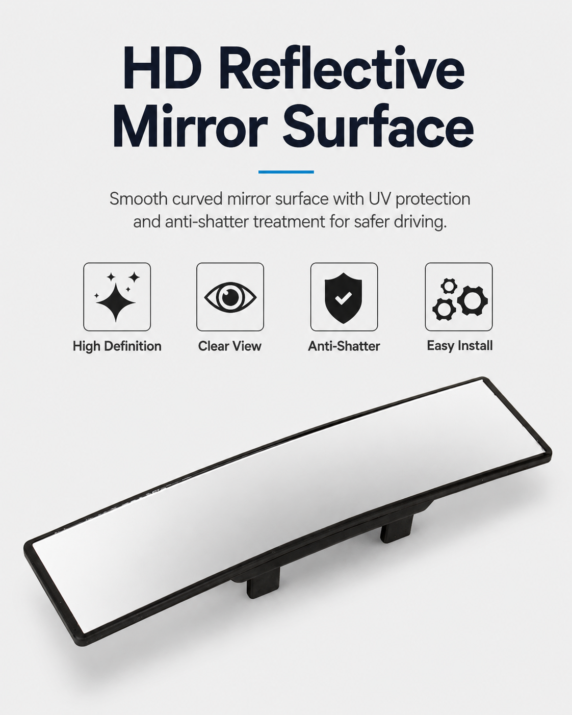 Wide-Angle Anti-Glare Car Rearview Mirror | Clear View