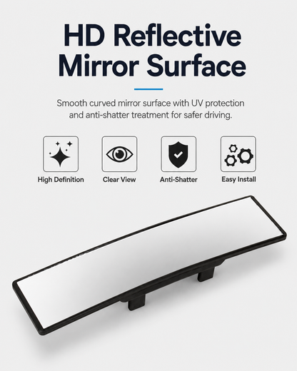 Wide-Angle Anti-Glare Car Rearview Mirror | Clear View