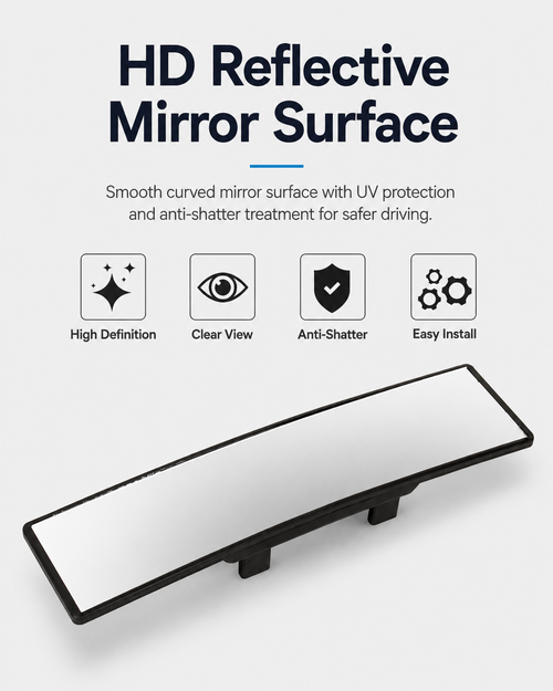 Wide-Angle Anti-Glare Car Rearview Mirror | Clear View