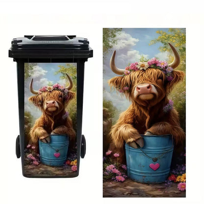 ✨ Creative Trash Can Sticker with Colourful Cartoon✨