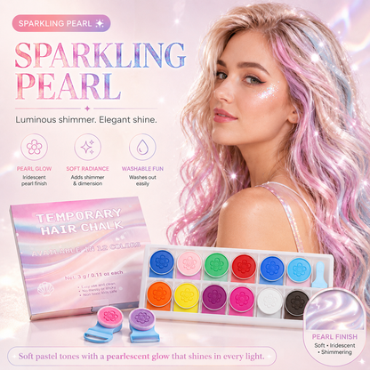 12-Color Temporary Hair Chalk Set – Washable Hair Color