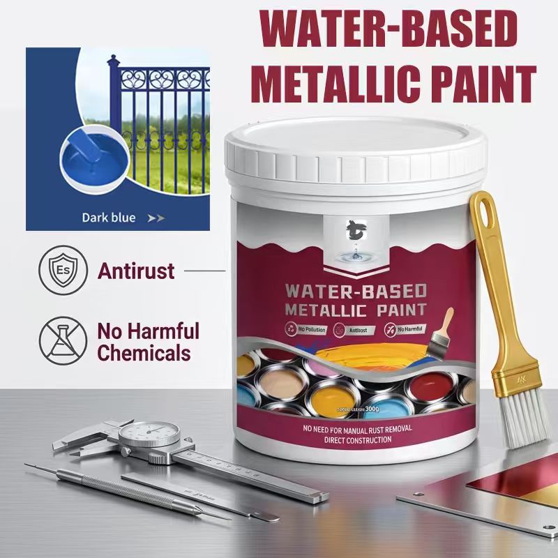 Rust Converter Metallic Paint – One coat stops rust, no sanding, no fumes.  🔨