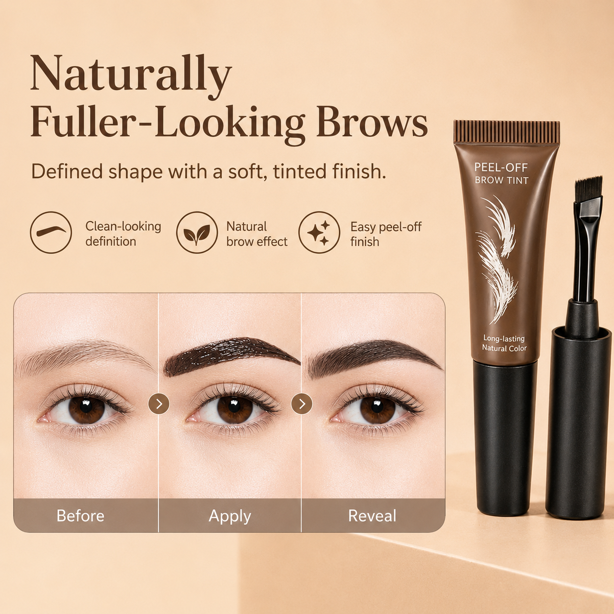 ✨ Peel-Off Brow Tint – Easy, Long-Lasting Natural Brow Definition