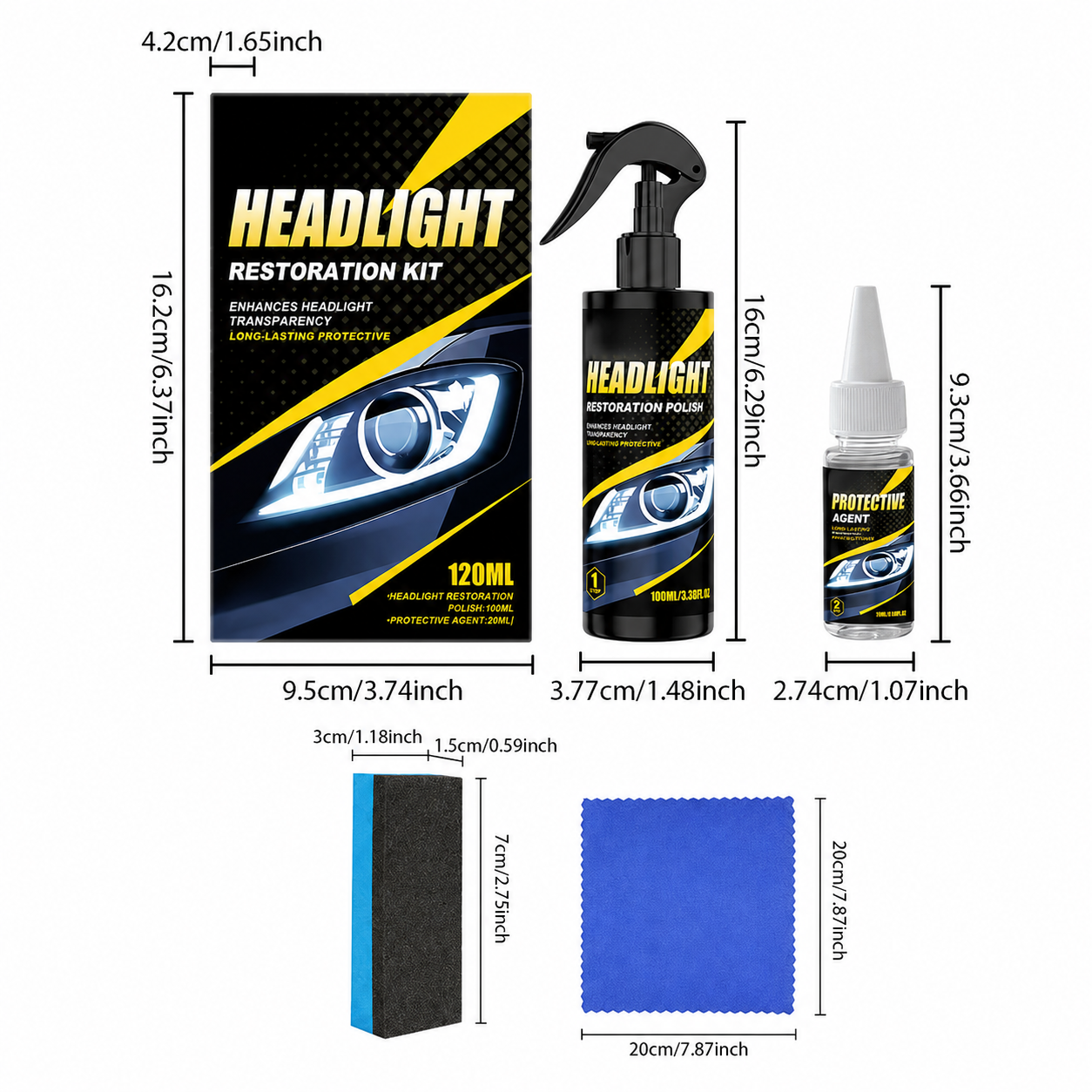 Professional Headlight Polish and Sealant Kit