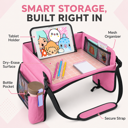 Kids Travel Tray Organizer | Car & Airplane Activity Desk