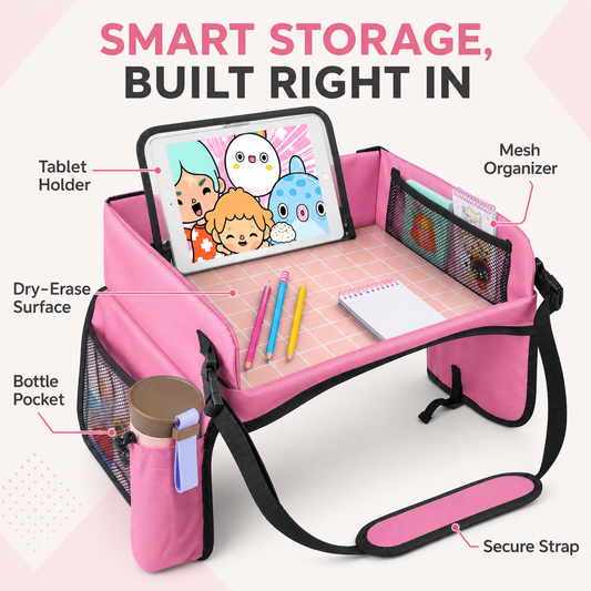Kids Travel Tray Organizer | Car & Airplane Activity Desk