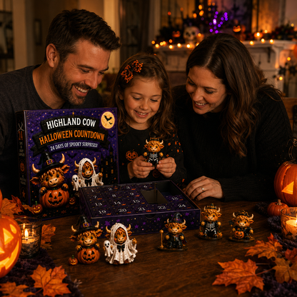 24-Day Halloween Countdown Calendar | Highland Cow Flat Figures