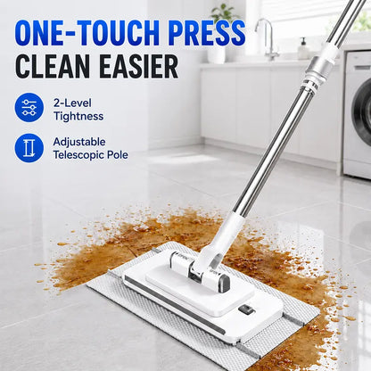 ✨ Slim Flat Floor Mop – 360° Flexible Wet & Dry Cleaning