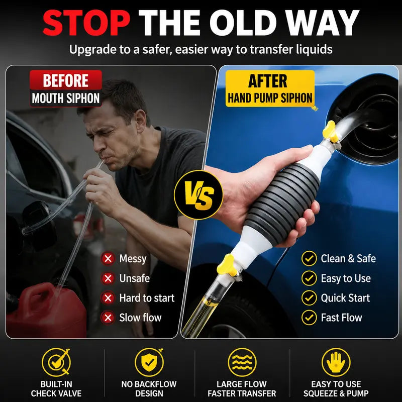 🔥 Just Squeeze & Flow – Fast Manual Siphon Pump Kit