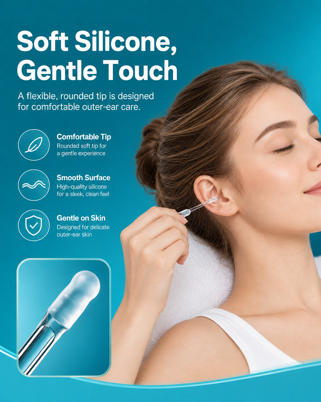 Reusable Sticky Ear Cleaning Swabs | Soft Silicone Tips