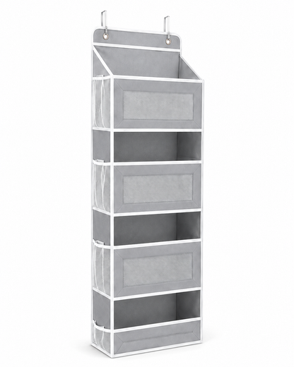 5-Tier Over-the-Door Hanging Organizer with Mesh Pockets