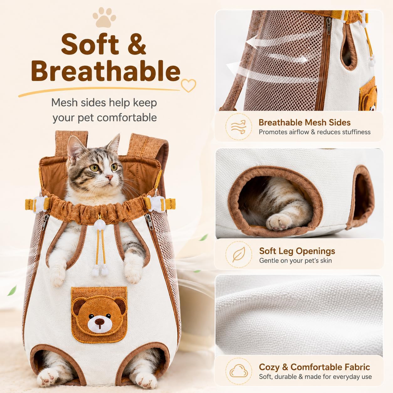 🐻 Stress-Free Travel for Your Pet – Cute Bear Carrier Bag