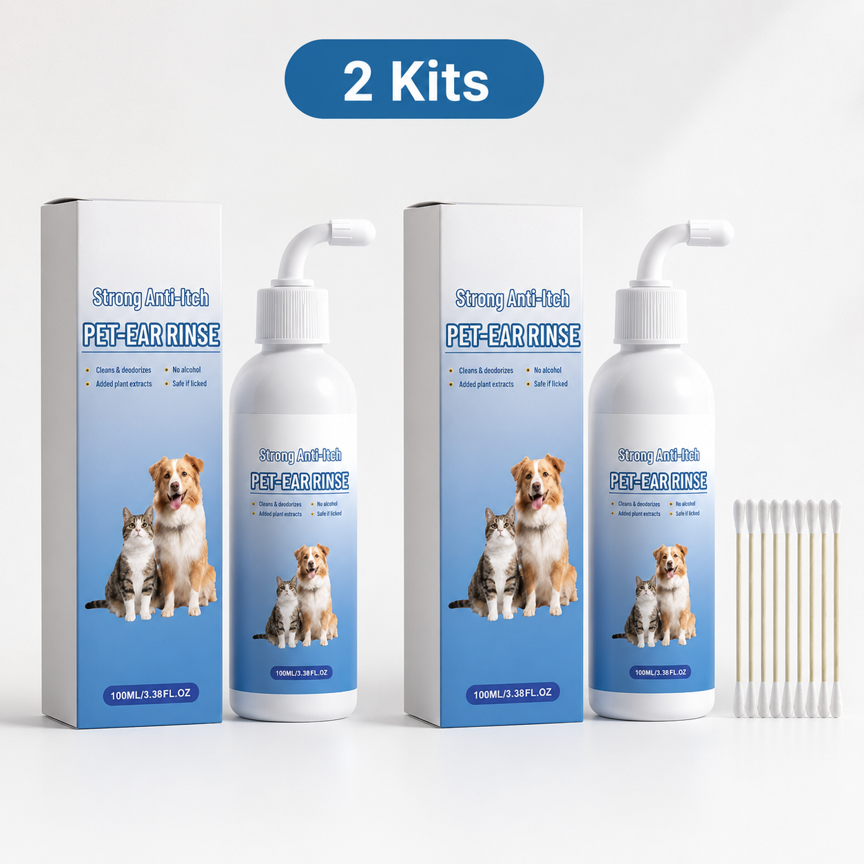 🐾 Clean Ears, Happier Pets – Dog & Cat Ear Cleaner for Wax, Dirt & Odor | 100mL