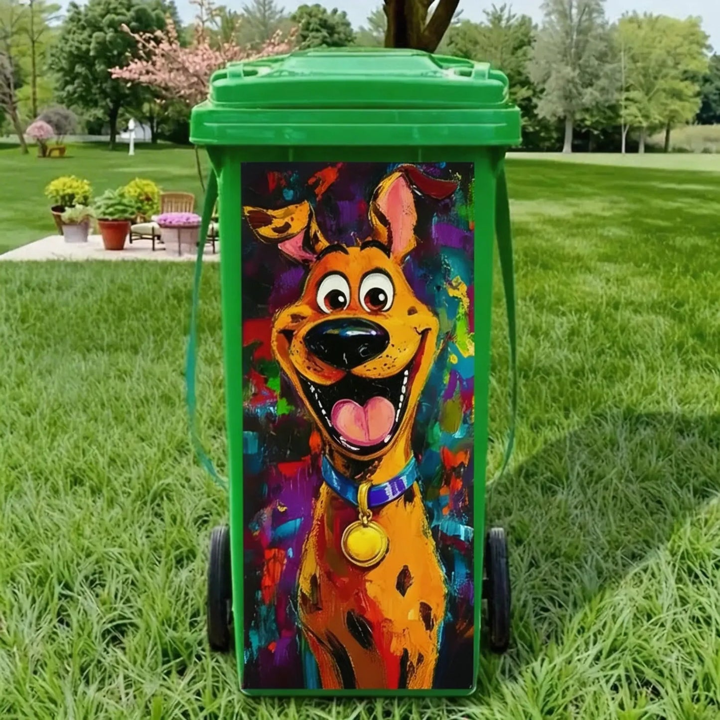 ✨ Creative Trash Can Sticker with Colourful Cartoon✨