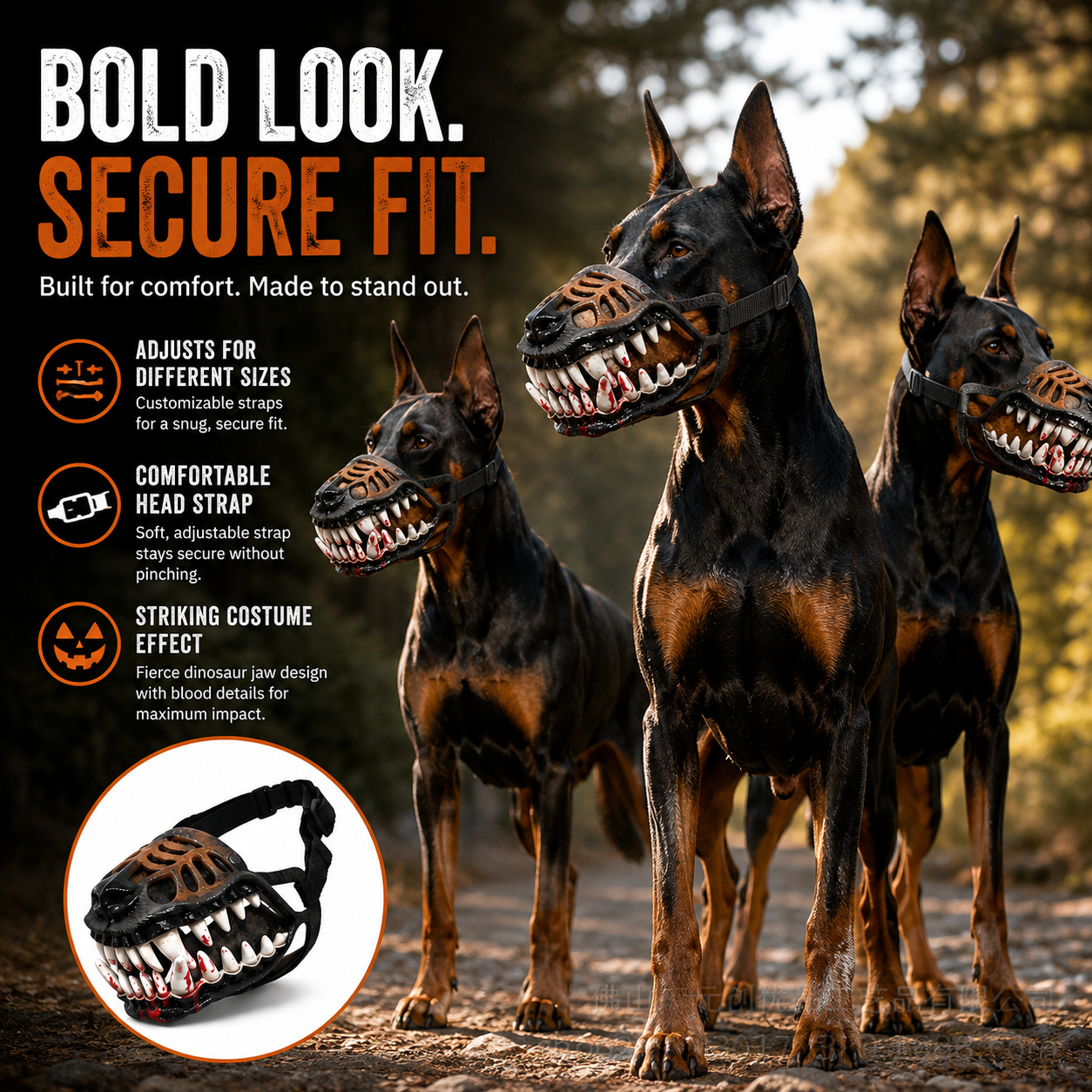 Dinosaur Jaw Dog Muzzle | Halloween Pet Costume