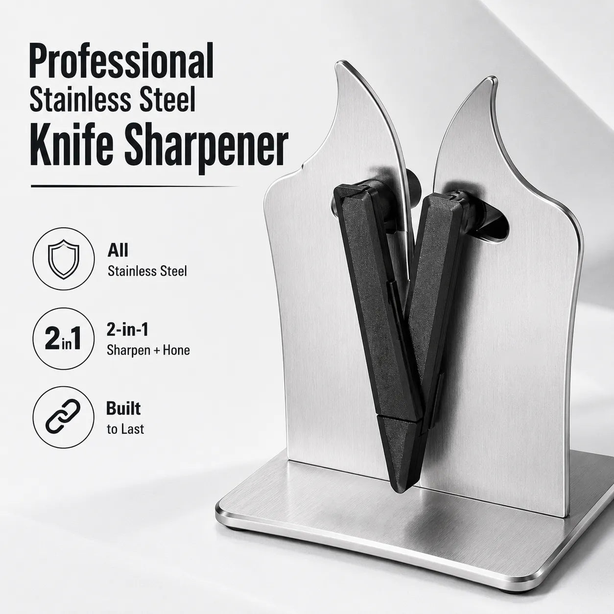 🔪Professional Stainless Steel Knife Sharpener – Fast Sharpening for Smooth, Wavy & Micro-Tooth Blades, Adjustable 16°-32°