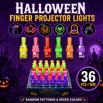 👻🎃 Halloween Finger Projector Rings – LED Party Favors for Kids