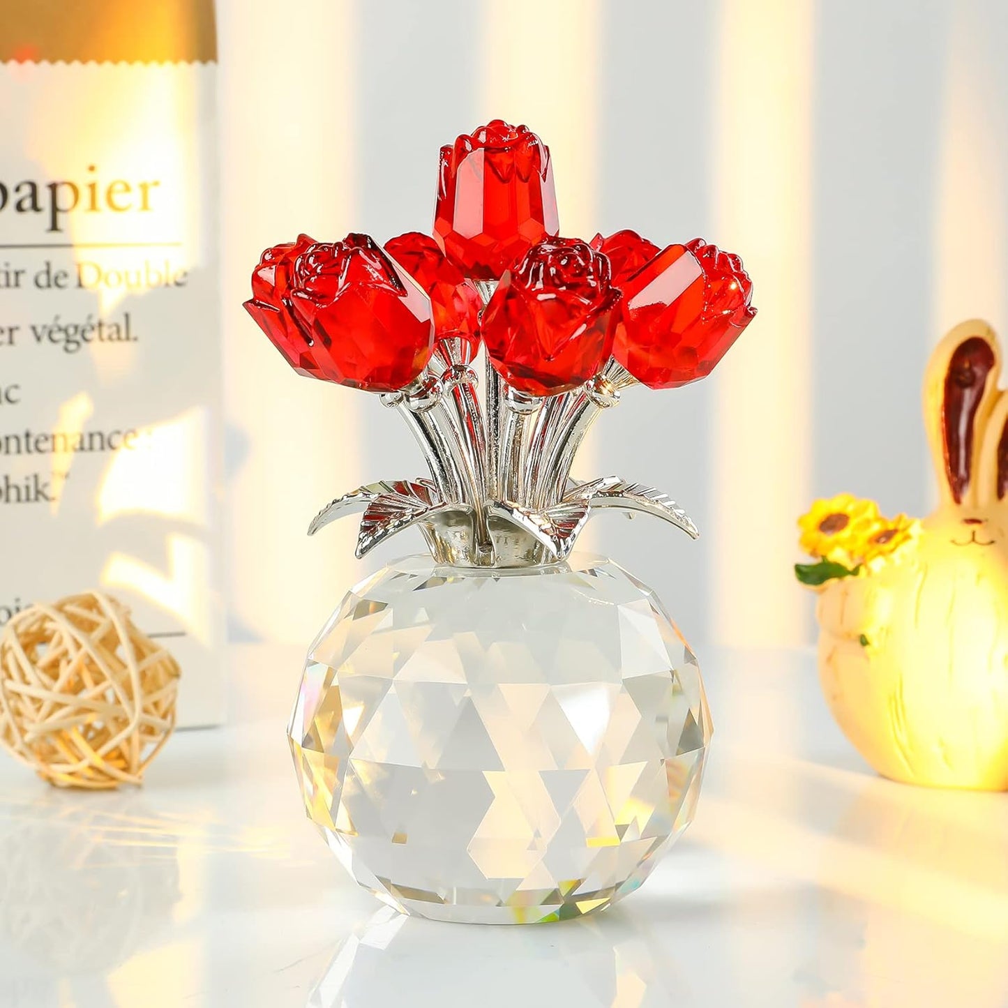 🌺Hot Sale 49% OFF-Crystal Colorful Rose Flower Vase