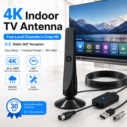 HD TV Antenna - NoSubscription, Easy Setup