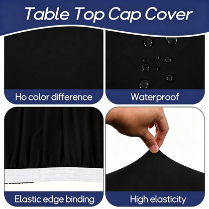 Stretch Fabric Table Top Cap Cover – Elastic Edge, Waterproof & Reusable
