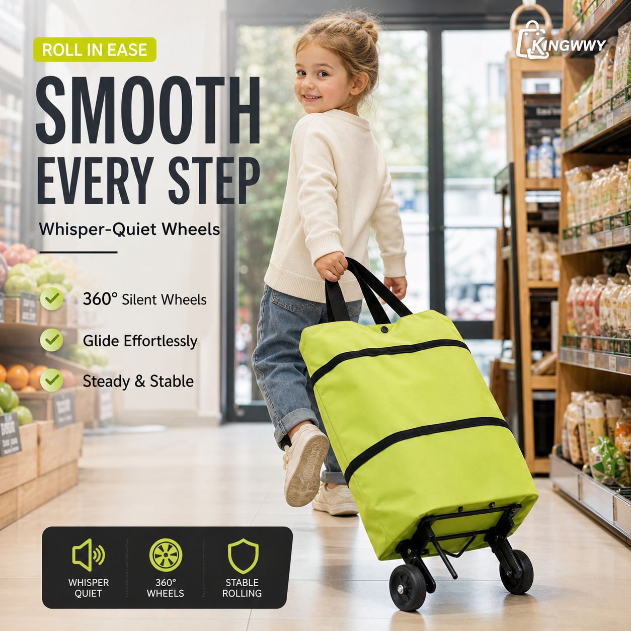 🔥LAST DAY-50% OFF🔥 2 in 1 Foldable Shopping Cart🎁