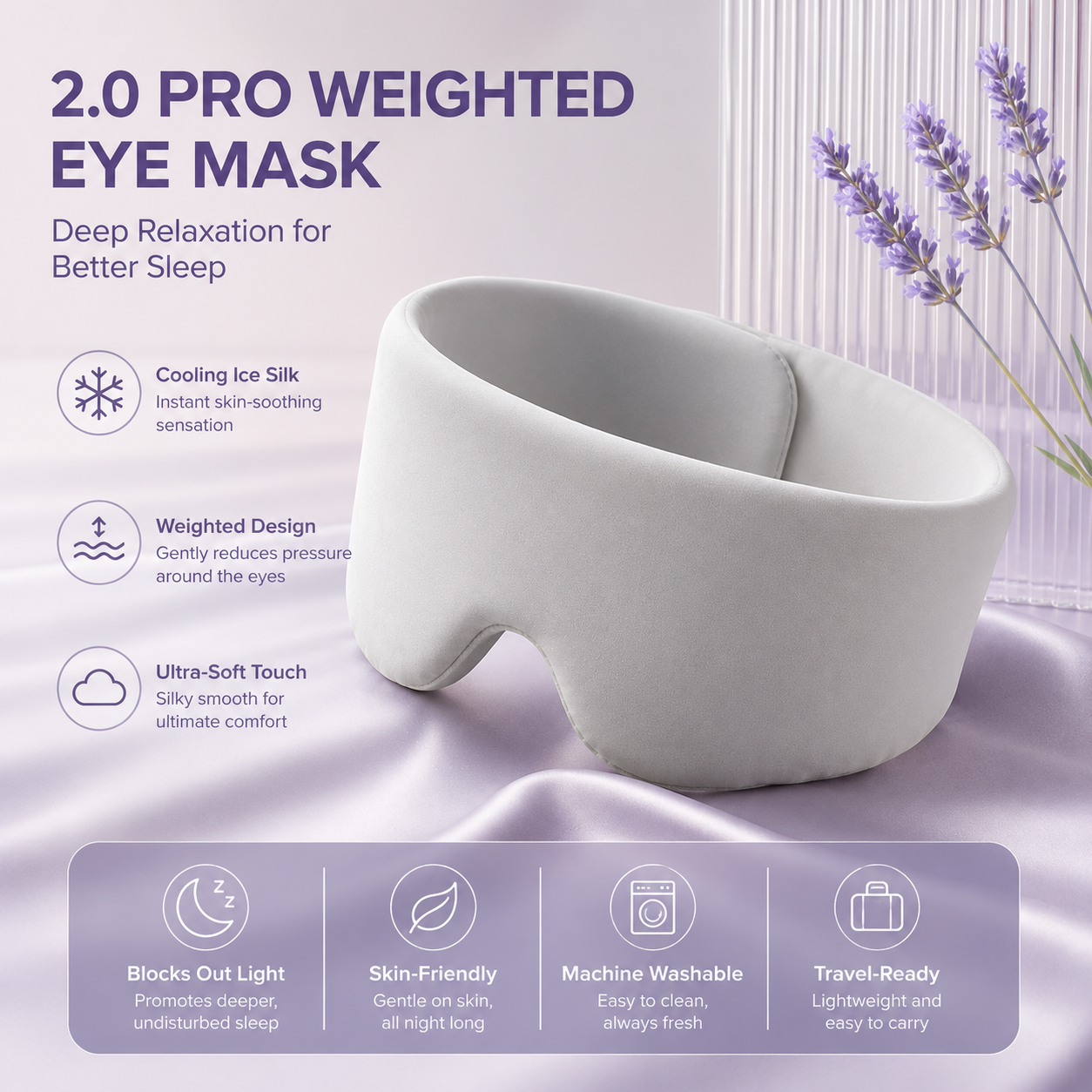 Weighted Eye Mask | Cooling Ice Silk Sleep Mask