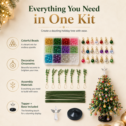 🎄DIY Beaded Christmas Tree Kit | Handmade Tabletop Holiday Decor