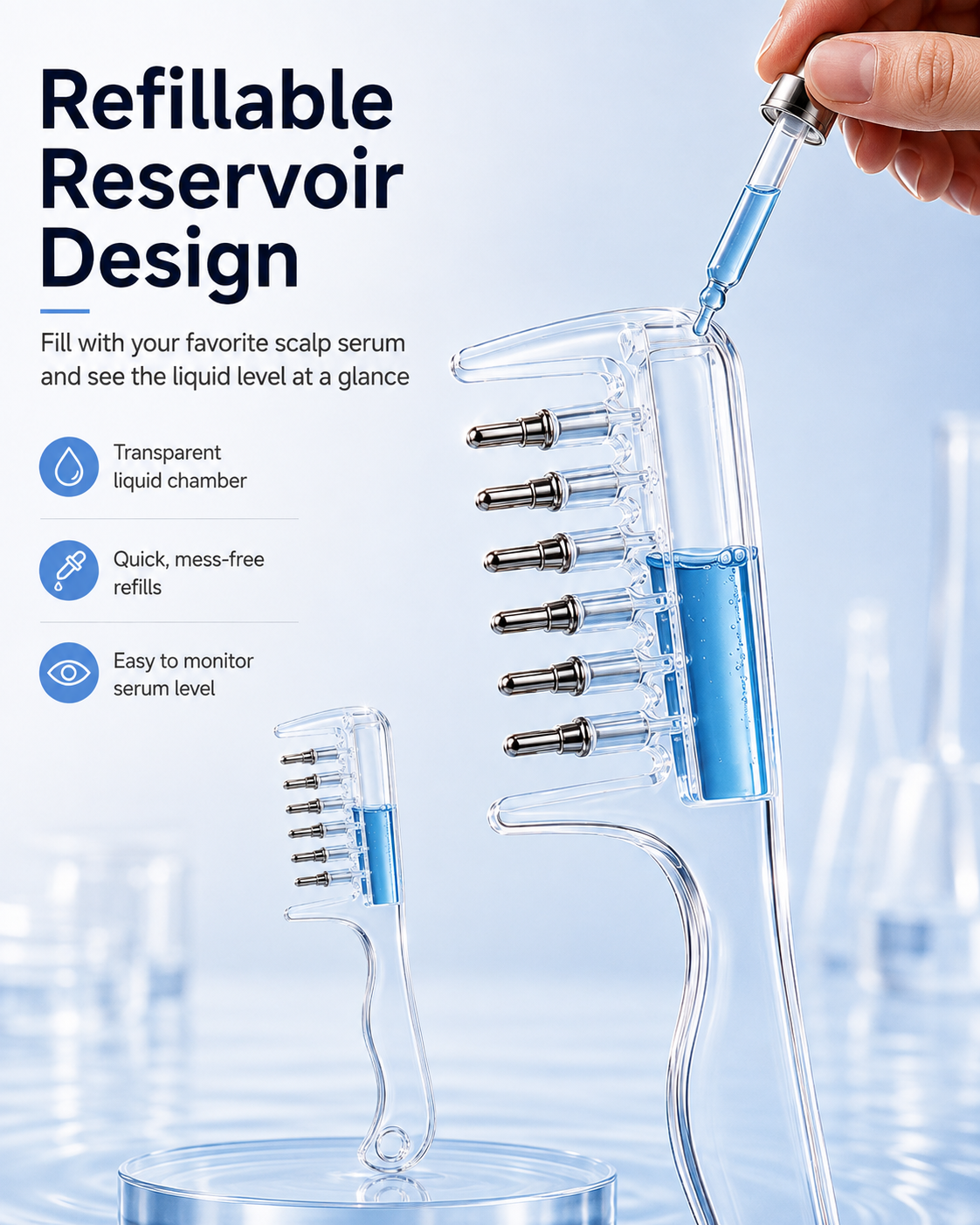 Scalp Serum Applicator Comb with Rolling Tips | Root Care Tool