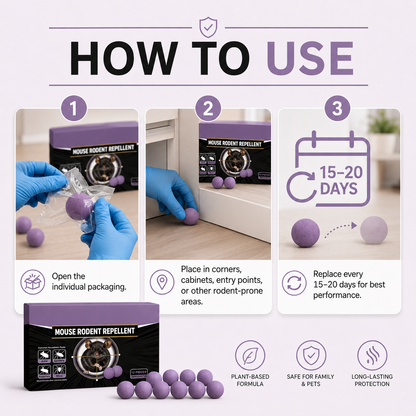 🐭12-Pack Rodent Repellent Balls | Long-Lasting Mouse Deterrent