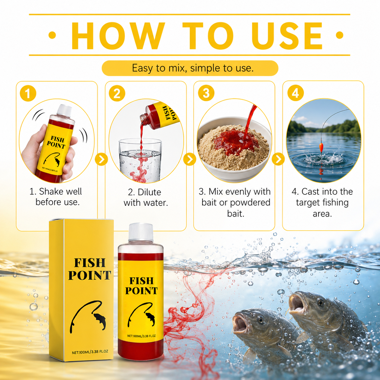 Fish Point Liquid Fish Attractant 100ml | Bait Booster