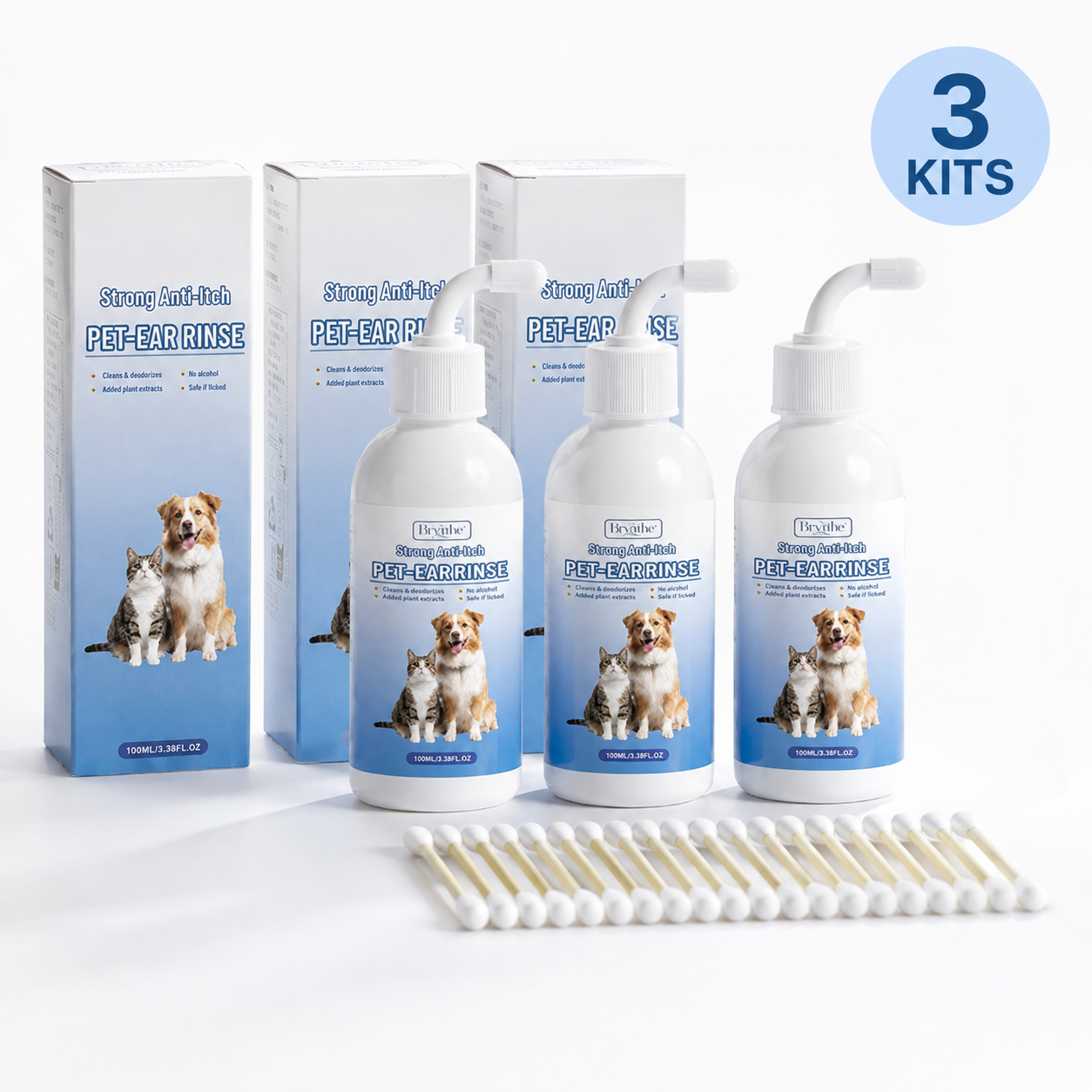 🐾 Clean Ears, Happier Pets – Dog & Cat Ear Cleaner for Wax, Dirt & Odor | 100mL