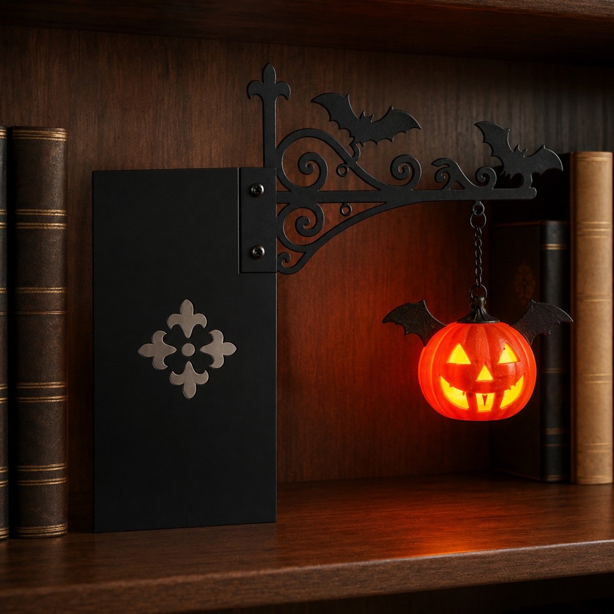Vintage Bookshelf Lantern – Cozy Decorative Shelf Light