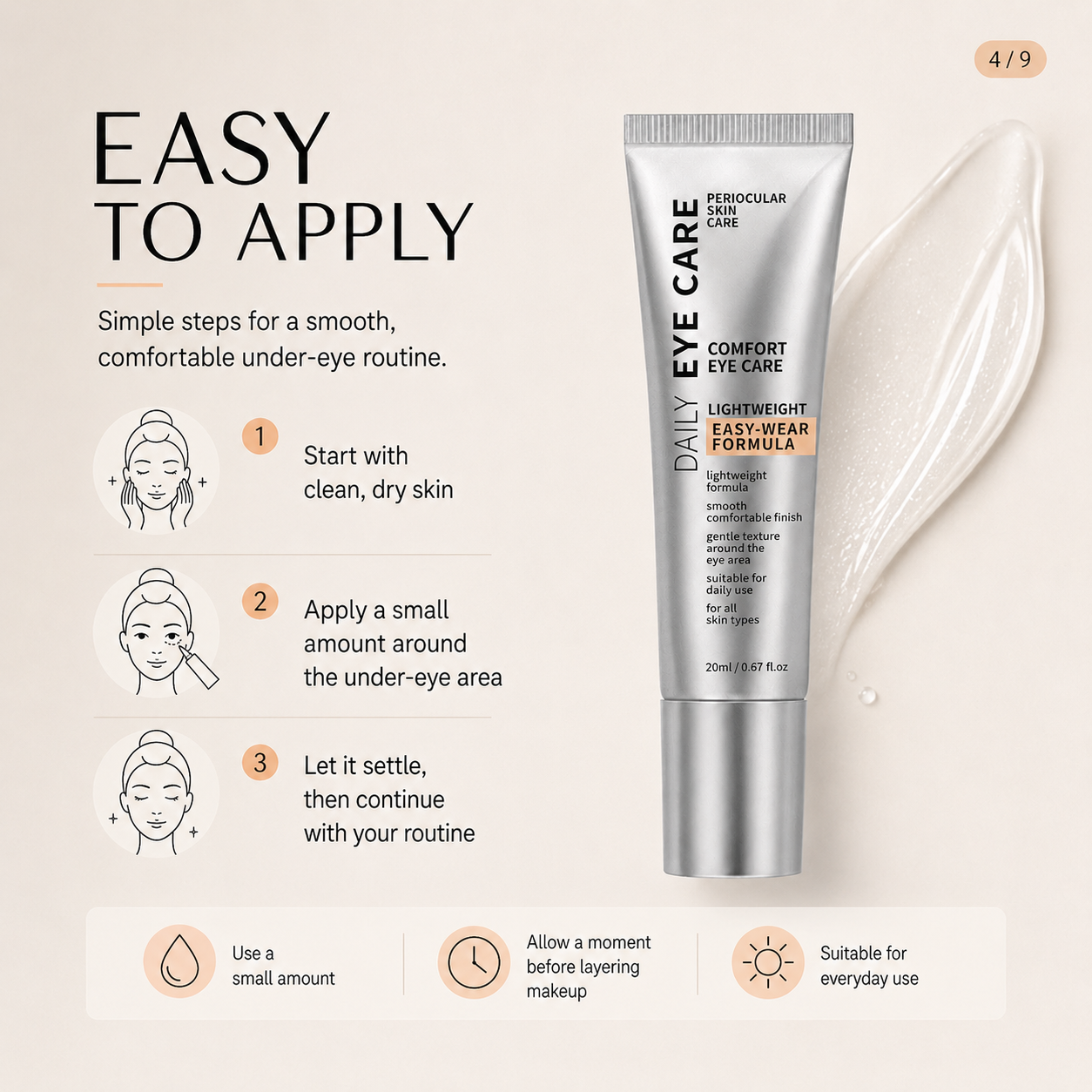 Daily Hydrating Eye Care Cream – Lightweight Moisture Comfort Formula