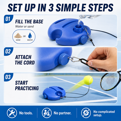 🎾Solo Tennis Trainer with 2 Rebound Balls | Practice Anywhere