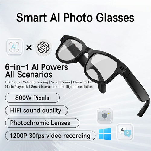 👓 AI Smart Translation Camera Glasses – 8MP HD Recording, Bluetooth Audio & Real-Time Translation in 160+ Languages 🌐