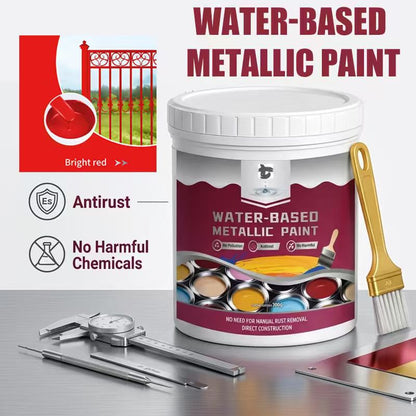 Rust Converter Metallic Paint – One coat stops rust, no sanding, no fumes.  🔨