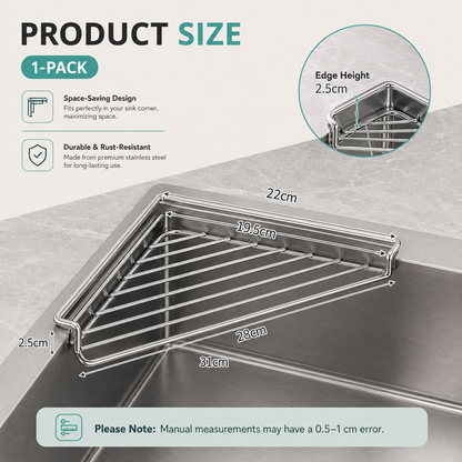 Stainless Steel Corner Sink Drying Rack | Space-Saving Organizer
