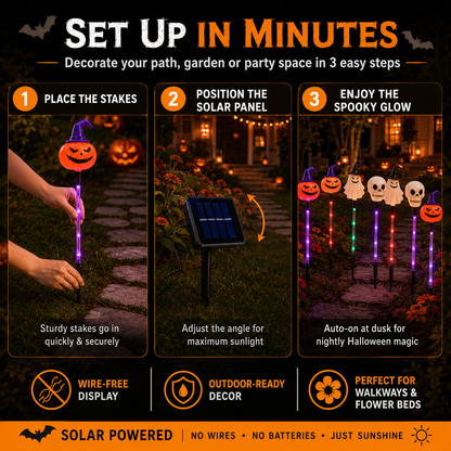 🎃 Solar Halloween Garden Stake Lights – Spooky Pathway Decor