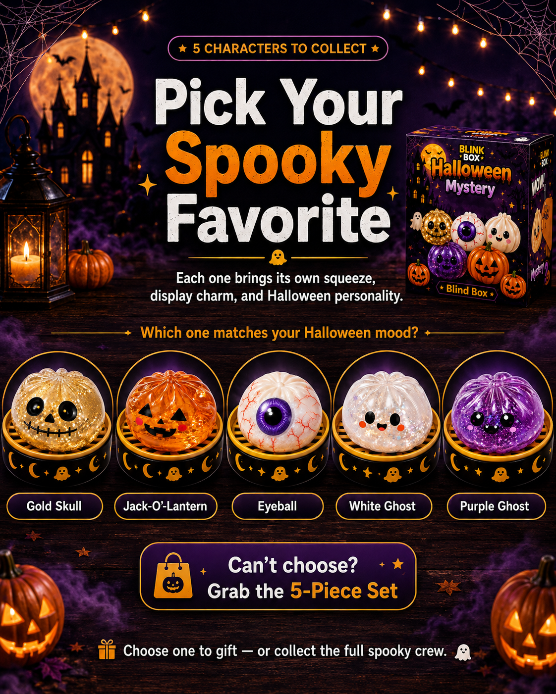 Halloween Mystery Squishy Toys | 5 Spooky Characters