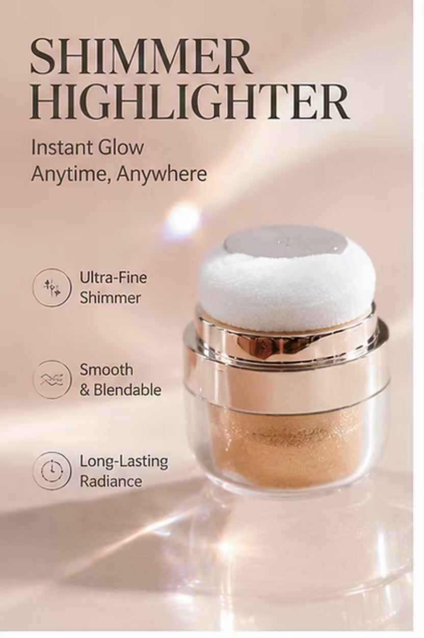 Glow Trio Shimmer Highlighter with Puff | Face & Body Radiance