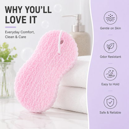 Exfoliating Bath Sponge | Soft Quick-Dry Body Scrubber