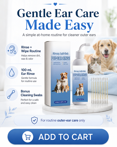 🐾 Clean Ears, Happier Pets – Dog & Cat Ear Cleaner for Wax, Dirt & Odor | 100mL