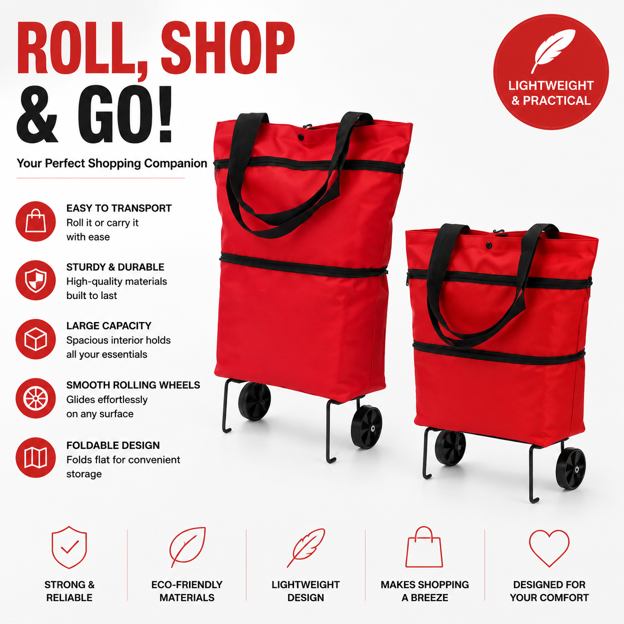 Foldable 2-in-1 Shopping Bag
