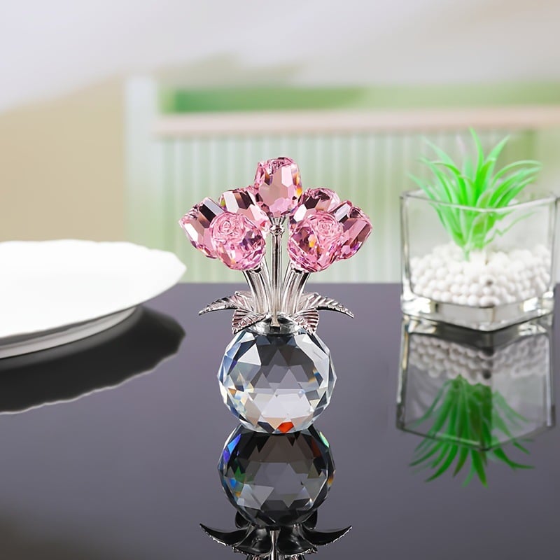 🌺Hot Sale 49% OFF-Crystal Colorful Rose Flower Vase