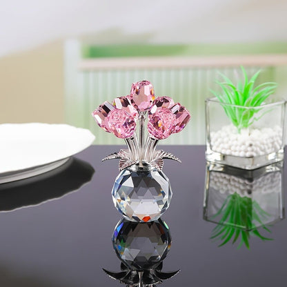 🌺Hot Sale 49% OFF-Crystal Colorful Rose Flower Vase