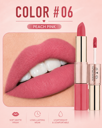 2-in-1 Matte Lipstick & Liquid Lip Glaze | 12 Longwear Shades