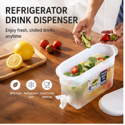 3.5L Refrigerator Drink Dispenser with Easy-Pour Tap