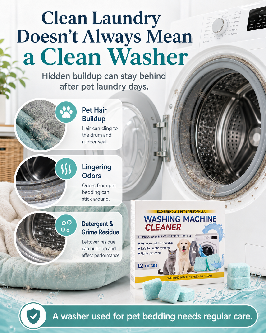 Pet Washing Machine Cleaner Tablets for Pet Owners