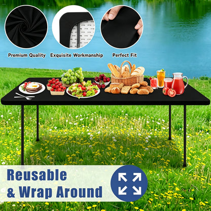 Stretch Fabric Table Top Cap Cover – Elastic Edge, Waterproof & Reusable