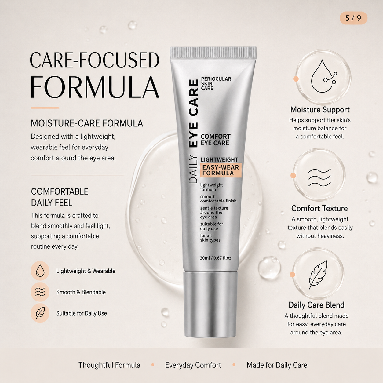 Daily Hydrating Eye Care Cream – Lightweight Moisture Comfort Formula